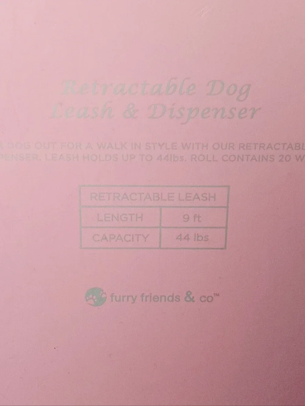 Pink Houndstooth Retractable Dog Leash Dispenser Set NIB